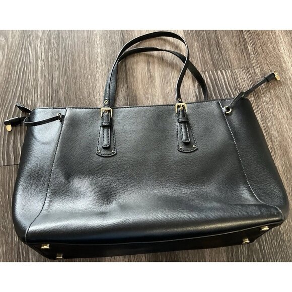 Michael Kors Limited Edition Leather Voyager Love Tote Large Black Canvas - Picture 16 of 16